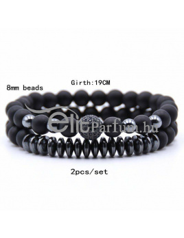 Elitparfüm fekete kétsoros férfi karkötő