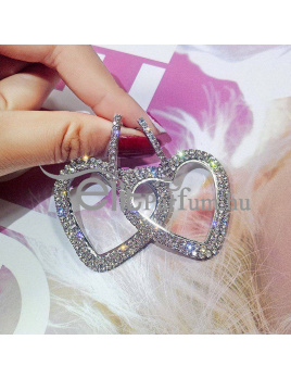 Elitparfüm szív alakú női fülbevaló kristály kövekkel