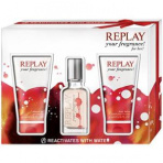 Replay Your Fragrance! for her női parfüm Set (Ajándék szett) (eau de toilette) edt 20ml + Tusfürdő 50ml + Testápoló tej 50ml