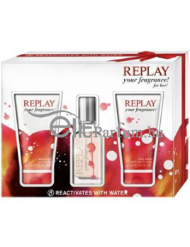 Replay Your Fragrance! for her női parfüm Set (Ajándék szett) (eau de toilette) edt 20ml + Tusfürdő 50ml + Testápoló tej 50ml