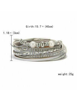 Elitparfüm Női Szürke-ezüst Köves Karkötő