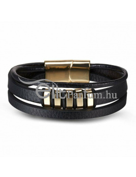 Elitparfüm Férfi Karkötő Bőr Szíjjal és Bronz színű kapoccsal (barna)