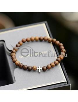 Elitparfüm férfi barna karkötő kereszt medállal