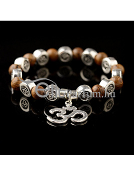 Elitparfüm barna-ezüst férfi karkötő