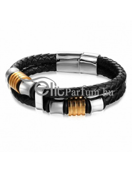 Elitparfüm férfi kétsoros bőr karkötő