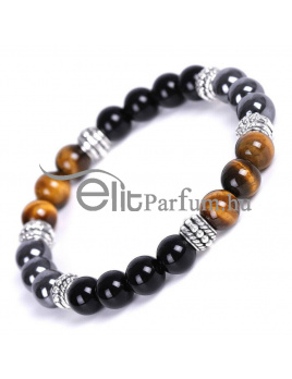 Elitparfüm fekete-borostyán unisex karkötő
