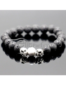 Elitparfüm fekete karkötő koponya medállal