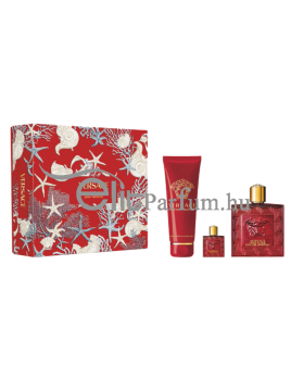 Versace Eros Flame férfi parfüm szett (eau de parfum) Edp 100ml+5ml+150ml tusfürdő